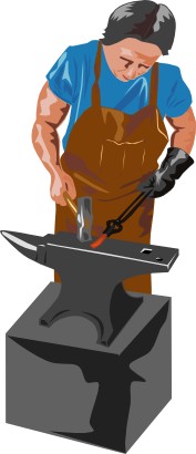 Download free tool human hammer anvil icon
